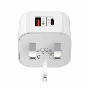 2025 superventas tipo <span class=keywords><strong>C</strong></span> 20W <span class=keywords><strong>USB</strong></span> <span class=keywords><strong>C</strong></span> cargador rápido enchufe para iPhone cargador adaptador Reino Unido UE EE. UU. PD QC3.0 cargador de pared <span class=keywords><strong>USB</strong></span> - Product Image 6