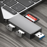Lector de tarjetas de aleación de aluminio de alta velocidad USB3.0 tipo C externo OTG multifunción teléfonos Android ordenadores modelo privado al por mayor