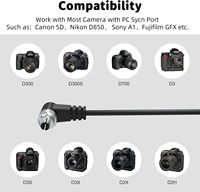 Câble de synchronisation PC Flash mâle 2,5 mm, cordon spiralé extensible avec verrouillage à vis pour connecteur de photographie d'appareil photo