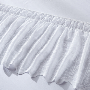 High Quality Around Elastic Pleats Lace <b>Bed</b> Skirt Set - Product Image 4