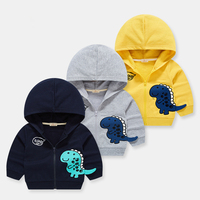 Sweat à capuche tendance pour garçons, motif de dinosaure, sweat à capuche mignon, sweat-shirt décontracté personnalisé, veste zippée pour enfants, printemps automne