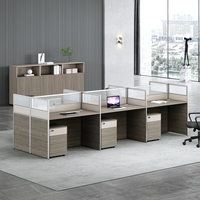 Cubicle modulaire de bureau, 4 à 6 places, bureau de séparation de bureau, table de personnel, cloison de bureau, poste de travail de bureau