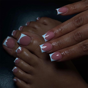 <span class=keywords><strong>Uñas</strong></span> Postizas <span class=keywords><strong>Francesas</strong></span> Hechas a Mano, <span class=keywords><strong>Uñas</strong></span> Acrílicas Largas con Cobertura Completa, Diseño 3D con Flores y Diamantes de Imitación, 10 Piezas/Juego para Mujer - Product Image 3