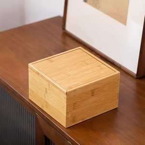 Caja de almacenamiento de bambú rectangular con forro de terciopelo extraíble para pulseras de nueces 380g ZD 43566 - Product Image 2
