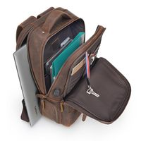 Vintage Cowhide Laptop Computer Large Capacity USB Crazy Horse Cow Bags Men Custom Business Travel Genuine Leather Backpack