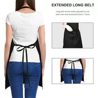 Celemek Dapur 2026 Baru 2 Kantong Tali Leher Dapat Disesuaikan Dapat Digunakan Kembali Bahan Polyester-Katun Ukuran Ekstra Besar Panjang