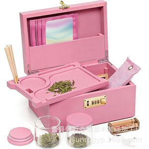 Caja de almacenamiento de madera con cerradura de combinación, embalaje de regalo artesanal de bambú, forma rectangular, con cerradura para almacenamiento de tabaco y cigarros - Product Image 2