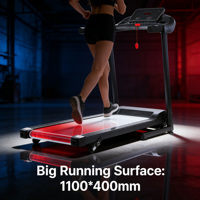 Peralatan Kebugaran Profesional Treadmill Elektrik Lipat Portabel untuk Rumah Kemiringan Manual Kapasitas 120kg Layar LED Motor 2.0HP