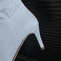 2025 nouvelles bottes mi-mollet en denim bleu toutes saisons 7.5cm à bout pointu talon aiguille antidérapant semelle TPR