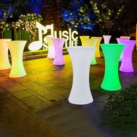 Tables de bar à cocktails hautes / Table de bar à cocktails LED lumineuse pour fête, événement, boîte de nuit, mariage, utilisation en bar