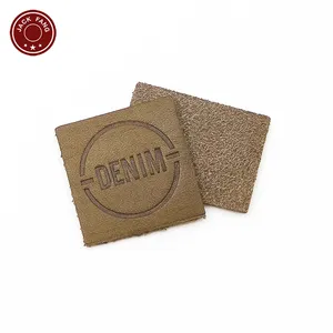 Manufacturer Oem Logo Sewing On Clothing Bag Deboss Emboss Printed Black Embossed Beanie 3D Leather Patch