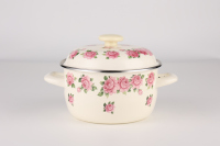 Luhong Happiness Classic Enamel Pot Double-Handled Cover Mini Hot Pot Baby Food Soup Pot Carbon Steel Bottom Gas Sustainable