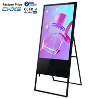 Pantalla de Exhibición de Póster Tipo A de 32 Pulgadas, Plegable, Móvil, para Promoción en Centros Comerciales, Espejo Vertical Inteligente, Máquina de Publicidad Electrónica