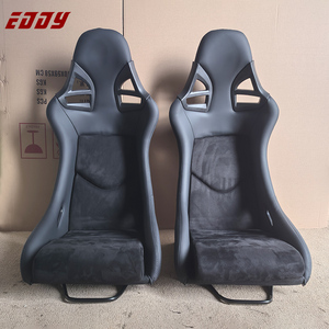 Sièges baquets de course légers EDDY noirs pour Porsche 911 718 Cayman <span class=keywords><strong>Boxter</strong></span> 997.1 997.2 982 981 avec structure en carbone - Product Image 1