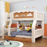 Litera Robusta de Madera Maciza para Niños Cama Madre e Hijo Multifuncional para el Hogar Cama Alta y Baja