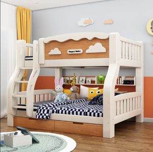 Letto a Castello Robusto in Legno Massello per Bambini Letto Madre-Figlio Multifunzionale per la Casa Letto Alto e <span class=keywords><strong>Basso</strong></span> - Product Image 4