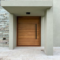 Porte d'entrée en bois massif, porte extérieure en bois contemporaine pour applications de construction