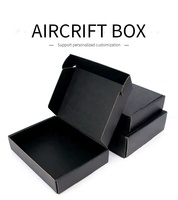 Boîtes d'expédition en carton ondulé noir personnalisées avec logo, pliables, avec fermeture magnétique et pelliculage brillant pour vente en gros