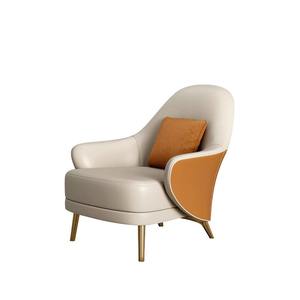 Living Room Chair Single <b>Sofa</b> Reclining Two Tone Leather Modern Design For Hotel Bedroom - Product Image 5
