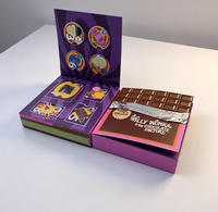 Boîtes cadeaux rigides en forme de livre, personnalisées, imprimées, gaufrées, laminées mat, avec paillettes, en aluminium, pour bonbons et chocolats