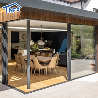 Porte coulissante en verre trempé à cadre fin en alliage d'aluminium insonorisé de style européen moderne avec surface finie
