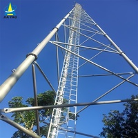 Torre Tubular Aerodinámica 5G |   Mástil de Acero de 3 Patas Galvanizado en Caliente Q355 para Antenas de Alta Carga y Enlaces de Microondas