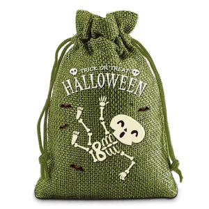 10*14cm Halloween toile de jute sacs-cadeaux tour ou bonbons Goodie sacs petits Halloween lin Jute sacs pour enfants fête faveurs - Product Image 3
