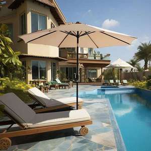 New Arrival Parasols <b>Umbrellas</b> Outdoor Wedding <b>Windproof</b> Uv Custom logo Beside Villa Restaurant - Product Image 4