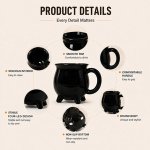 <span class=keywords><strong>Tasse</strong></span> <span class=keywords><strong>Chaudron</strong></span> de Sorcière pour Halloween, <span class=keywords><strong>Tasse</strong></span> à Boire Nouveauté Sorcellerie pour Décoration d'Halloween, Friandises ou Cadeaux de Fêtes - Product Image 4