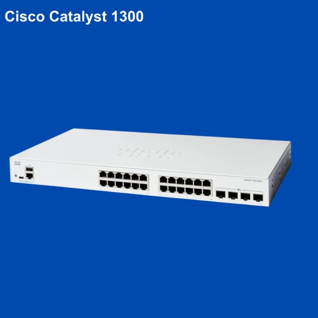 For Catalyst 1300 24x Gigabit Ethernet Ports 4x 10 Gigabit SFP+ Managed Switch with POE QoS SNMP 1 Year Warranty-C1300-24T-4X