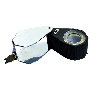 SUNTOOLS/STIPL Hexagon Cut Iron <b>Magnifier</b> Loupe 21MM with 6 <b>Light</b> for Jewelry Measuring Tools - Product Image 1