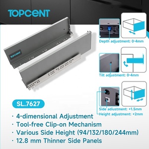Guida per cassetti in vetro per mobili di lusso moderni, ferramenta per mobili, guide per cassetti resistenti con chiusura ammortizzata - Product Image 3