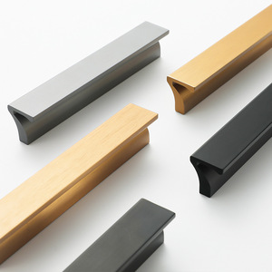 Fashionable 7-frame Aluminum Alloy Drawer Handle Cabinet Shoe Cabinet Plus Long Copper Brushed Closet Handle Wholesale Novelty - Product Image 2