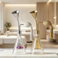 Nouveau produit phare : Flacon diffuseur de parfum testeur de 80 ml en verre, avec embout en laiton en forme de fleur et pompe à pompon doré