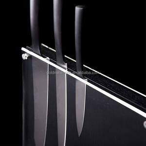 <span class=keywords><strong>Noir</strong></span> Center-Ville Magnétique Couteau Bloc Universel De Stockage Pour jusqu'à 16 - 18 Couverts Teinté Ébène Rouge Chêne et Acrylique Bouclier - Product Image 6