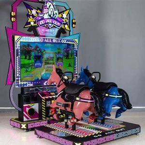 Grande machine de jeu de simulation d'équitation et de tir à monnayeur, personnalisable, pour deux joueurs, en fibre de verre, 110/220V - Product Image 4
