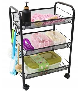 Chariot utilitaire en acier robuste à 3 niveaux et à quatre roues avec organisateur de stockage d'outils personnalisable OEM - Product Image 2