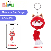 Porte-clés en peluche vache tachetée personnalisé OEM BIPU, breloque de sac vache laitière Kawaii, faible MOQ, conception personnalisée