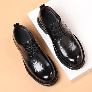 Chaussures pour hommes en cuir véritable de haute qualité, best-seller, en cuir de vachette durable, à bout rond, imperméables, rehaussantes, pour le bureau, collection automne - Product Image 1