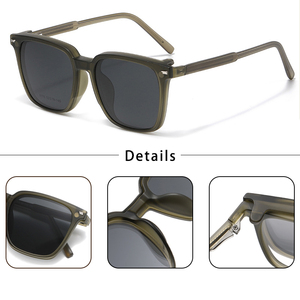 HBK-Gafas <span class=keywords><strong>de</strong></span> sol góticas cuadradas para hombre y mujer, <span class=keywords><strong>lentes</strong></span> polarizadas con marco negro y logotipo personalizado, estilo punk TR90 - Product Image 6