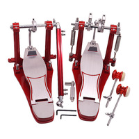 Batterie de percussions jazz portable à double pédale à entraînement direct rouge avec accessoires de baguette de grosse caisse en alliage d'aluminium, fabriquée par Dongnengyue Shandong