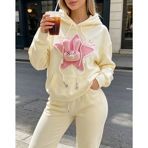 Felpa con Cappuccio da Donna Stile Streetwear Americano 2026, Nuova Moda Autunno-Inverno, Top Spesso e Oversize con Stampa - Product Image 2