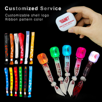 Bracelet lumineux personnalisé avec logo LED, réglable, en sangle de nylon, pour éclairage de fête et de concert