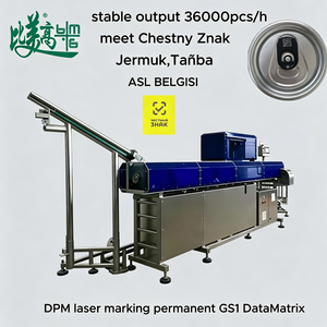 Machine de marquage laser à fibre Tanba GS1 DataMatrix pour canettes en aluminium de boissons gazeuses, traçabilité un article un code - Product Image 1