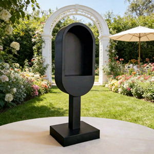 Support de Livre d'Or Audio Personnalisé pour <span class=keywords><strong>Mariage</strong></span>, Décoration Créative en Forme de Cabine Téléphonique avec Éclairage Beige – Collection Printemps - Product Image 1