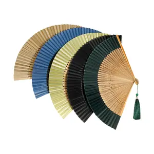 Hollow Out Bamboo Fan Bone Ancient Chinese Style Gift Silk Folding Fan With Custom Printed Logo