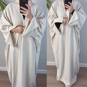 Abaya Hiver Plissée Scintillante Luxe Dubaï Épaisse en Crêpe, Cardigan Ouvert Brillant et É<span class=keywords><strong>l</strong></span>égant Style Turque - Product Image 3