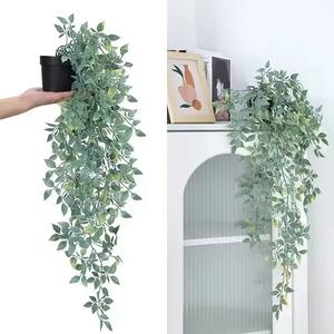 <b>Green</b> <b>Plastic</b> Hanging <b>House</b> Plants Artificial Decorative Wall Outdoor Easter Plants 50cm - Product Image 5