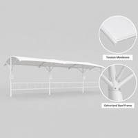 Abri de vélo à membrane, auvent de recharge pour vélos électriques, garde-corps, stationnement de vélos, structure en acier, imperméable, résistant aux UV, taille personnalisée