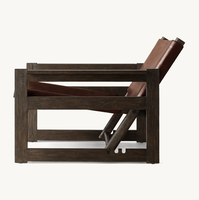 Chaise en cuir Nielsen, inspirée des campagnes de design Sassanide et des meubles de safari, revivals scandinaves du milieu du siècle